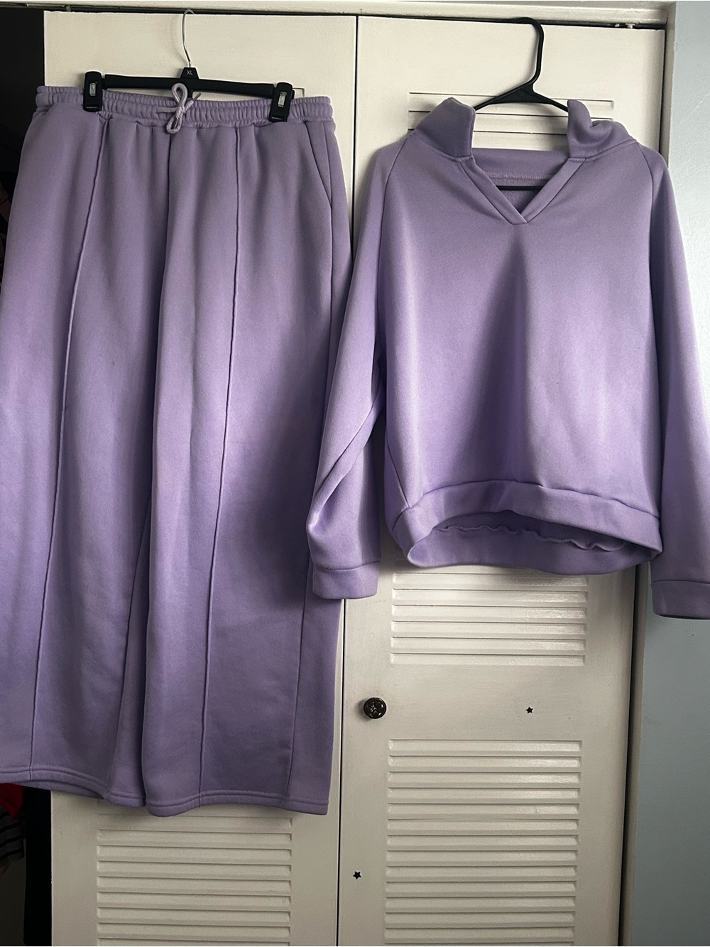 Lavender Two-Piece Lounge Set - Cozy Hoodie & Skirt